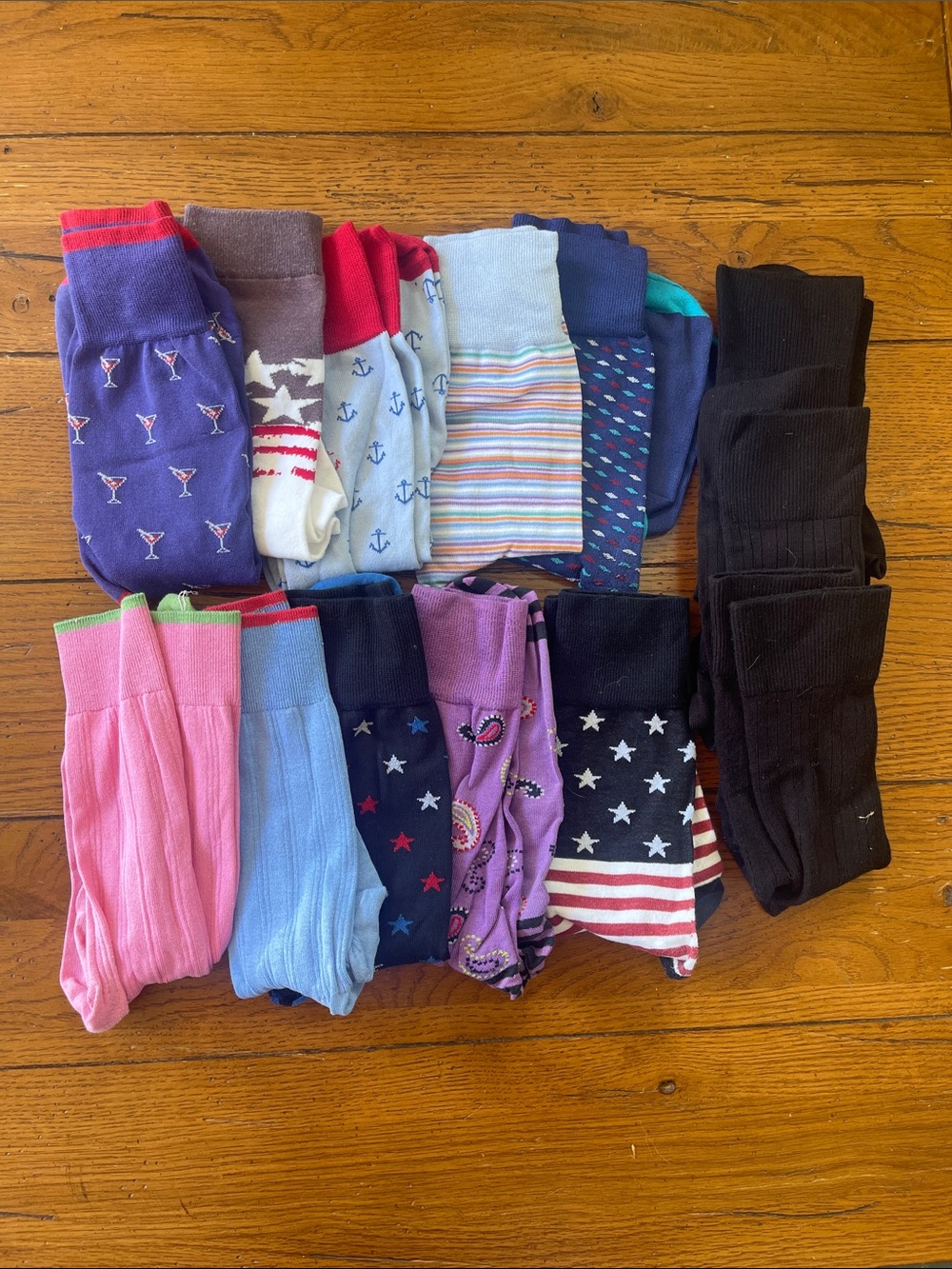 Assorted Men’s Dress Socks Pack — Multi Color Crew Socks Set